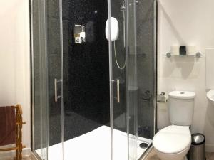 a bathroom with a glass shower with a toilet at Uk7522 - Science in Dallavich