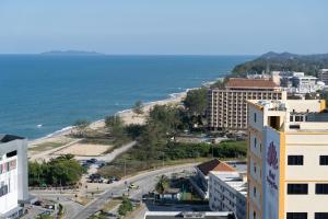 a view of the beach from a building at KT Seaview City Suite in Kuala Terengganu