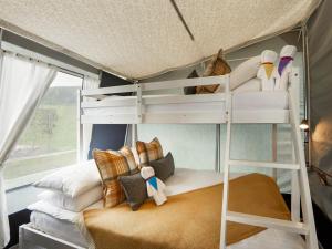 a bedroom with a bunk bed with a ladder at Otter - Ukc8189 in Dolau +4 photos
