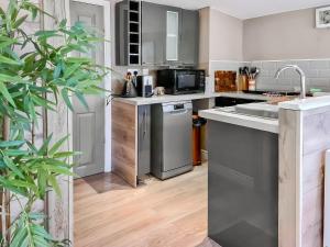 a kitchen with a sink and a dishwasher at Rowan Tree Lodge - Ukc6977 in Ludlow