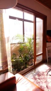 a room with a window with plants in it at yua sugar home in Daegu