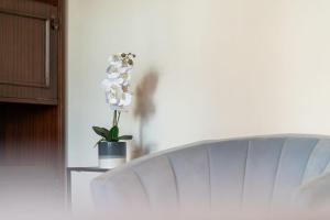 a vase of flowers sitting on a table at GuestReady - Varanda de belas lembranças in Funchal