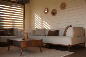 a living room with two couches and a coffee table at ON2 Bungalov Villas 2 in Antalya