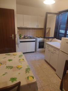a kitchen with a table with leaves on it at VisForYou Apartments in Vis