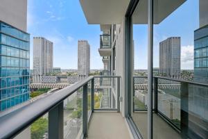 a view from the balcony of a building at Prime Location Studio Steps from Top Attractions in Miami