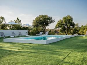 a swimming pool in the middle of a grass field at Paço no Monte by Stay ici in Montargil