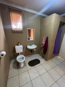 a bathroom with a toilet and a sink at Tseleng Guest House in Vosloorus