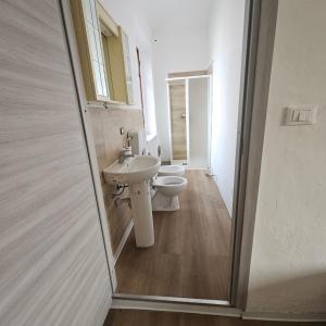 a bathroom with a sink and a toilet at b apartments in Case Bruciate