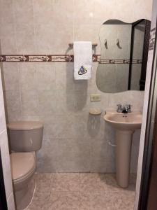 a bathroom with a toilet and a sink at Casa Roma in Rivera