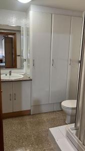 a bathroom with a toilet and a sink and a mirror at ApartamentosAlquilerZaragoza in Zaragoza +21 photos