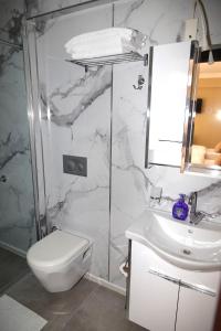 ein Badezimmer mit Toilette, Dusche und Waschbecken in der Unterkunft Ramparts Hotel in Istanbul + 40 Fotos