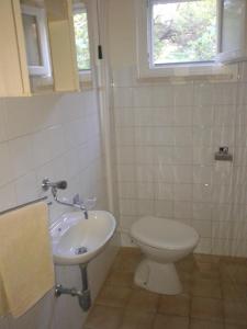 a bathroom with a toilet and a sink at Apartment Dora in Splitska