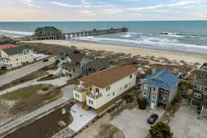 an aerial view of a house and the beach at 5725 - A Dream Vacation in Nags Head