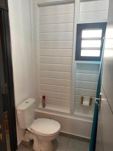 a bathroom with a toilet and a window at Gîte T2 cosy indépendant tout confort in Vieux-Fort +8 photos