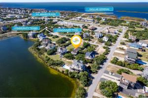 an aerial view of a town with a lake at 8194 - Southern Grace in Waves +48 photos