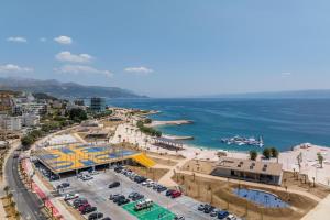 an aerial view of a city and the ocean at Villa Little Heaven in Split
