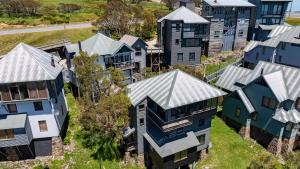 an aerial view of a row of houses at Eagles Nest in Mount Hotham