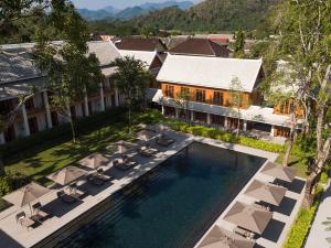 an aerial view of the pool at the resort at Avani+ Luang Prabang Hotel in Luang Prabang