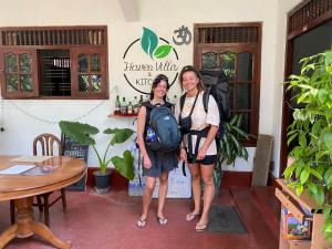two women standing in front of a building at Haven Villa in Ahangama