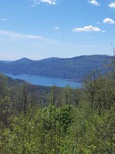 a view of a lake in the distance at Baita del Silenzio in Miazzina +12 photos