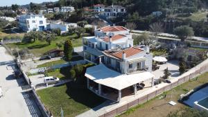 an aerial view of a house at Villa Beta 2 - 3min walk to Elephant and Mako in Pefkochori