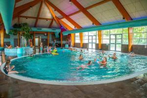 a group of people swimming in a swimming pool at Veluwemeer Retreat in Hulshorst +41 photos