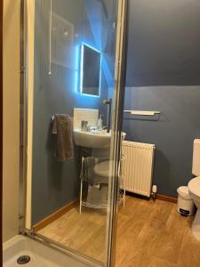 a bathroom with a sink and a shower at Ericht Holiday Lodges in Blairgowrie +82 photos