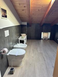 a bathroom with a toilet and a sink at I segreti del lago in Piediluco