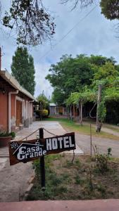 a sign for a hotel in front of a house at Hotel Casa Grande in Pareditas +21 photos