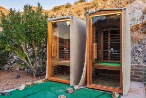 two saunas are set up in a tent at Secluded Retreat Pool Spa Sauna Rooftop Deck in Las Cruces +78 photos