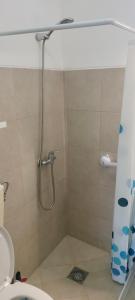 a bathroom with a shower and a toilet at Casa dos Avós Palma - Alcoutim in Alcoutim +44 photos