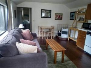 a living room with a couch and a table at Crispin Cottage in Philo +18 photos
