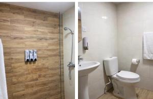 a bathroom with a toilet and a sink at EL ricon del paseo in Mendoza