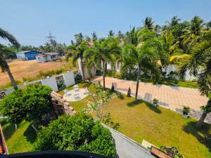 an aerial view of a yard with palm trees at The Green Escape in Miriswatta