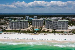 an aerial view of a resort on the beach at St. Lucia 802 in Destin