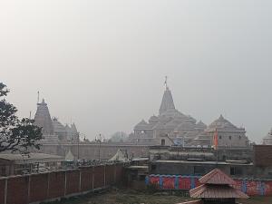 a group of buildings with domes in the background at Maa janki paying guest house near Ram mandir in Ayodhya