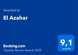 a blue screen with the text emailed to el aaharan traveler review awards at El Azahar in Seville