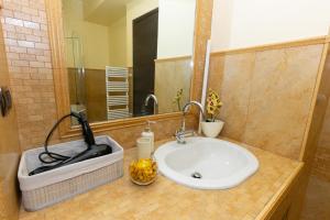 a bathroom counter with a sink and a mirror at Dimora Nicotera in Lamezia Terme