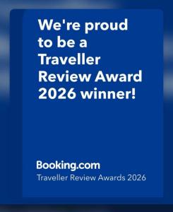 a blue sign that says were proud to be a traveler review award winner at Casa Vicente in Lamego