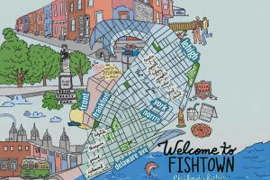 an illustration of a map of the united kingdom at Artsy Hidden Gem --- FREE PARKING in Philadelphia +2 photos