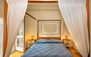 a bedroom with a bed with two night stands and a window at RELAIS DELL'USSERO Pisa centro in Pisa +75 photos