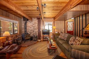 a living room with a couch and a fireplace at Das Berghaus By Hauserman Rentals in Tahoe City