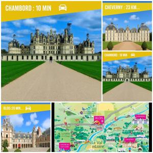 a collage of pictures of a castle at TOP HOST Les Perles des châteaux in Mer
