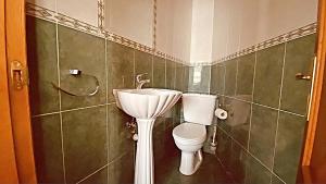 a bathroom with a sink and a toilet at apartamentos lleguera 1 in Llanes