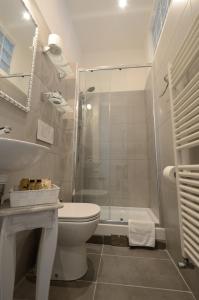 トリエステにあるLe Cupole di Triesteのシャワーとトイレ付きの白いバスルーム