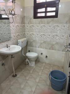 a bathroom with a toilet and a sink at Hotel Blessing Inn in Jalandhar