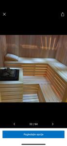 a small bed in a sauna with at Sobe Biser Dunava - smještaj uz Dunav in Vukovar