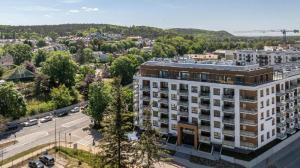 an aerial view of a building in a city at Your Holidays Bel Mare II D105 in Międzyzdroje