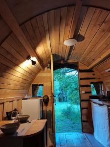 a view of the inside of a tiny house at La Verdine in Lacaze