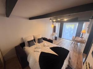 a bedroom with a large bed in a room at Stephan house in Tremblay-En-France +3 photos